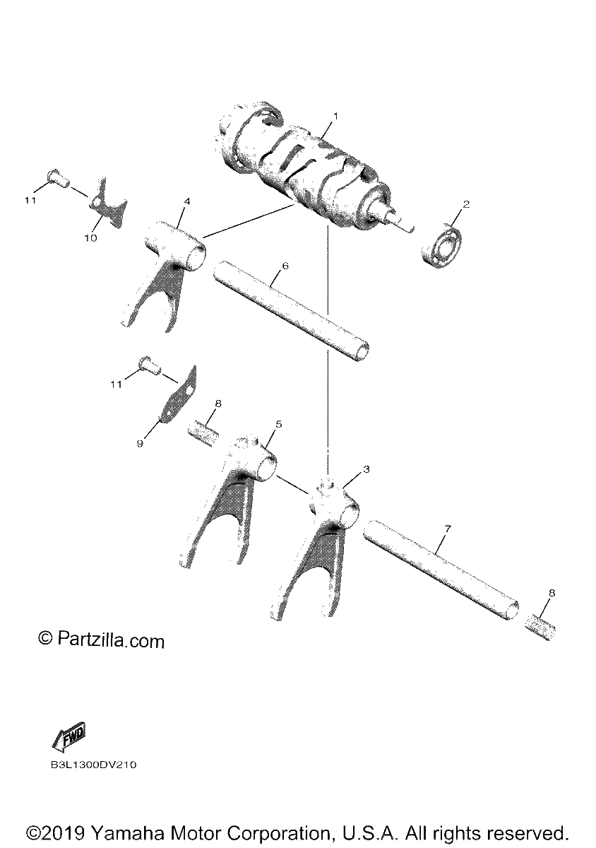 Diagrama de SHIFT CAM FORK