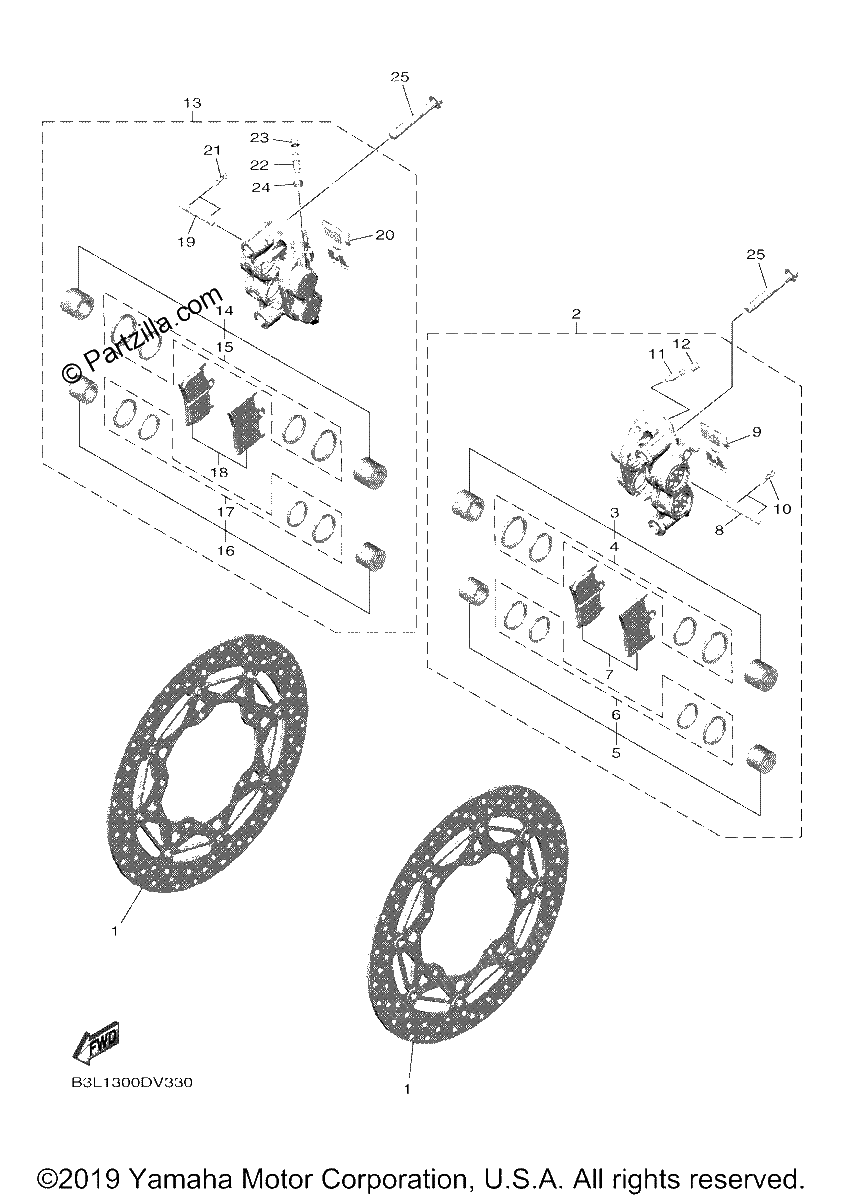 Diagrama de FRONT BRAKE CALIPER