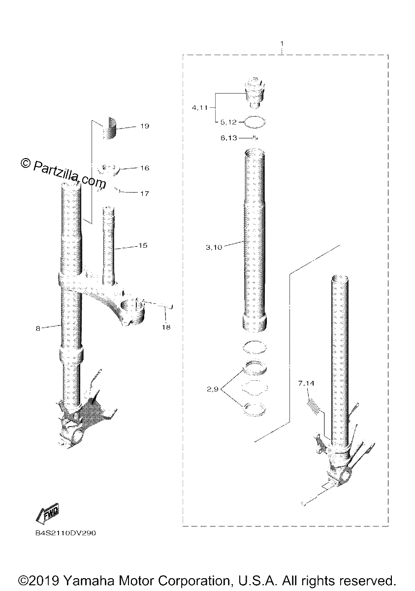 Diagrama de FRONT FORK