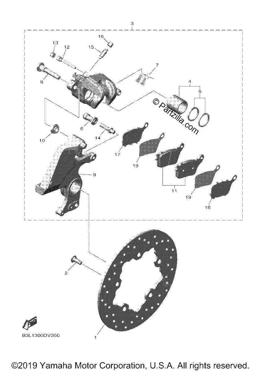 Diagrama de REAR BRAKE CALIPER