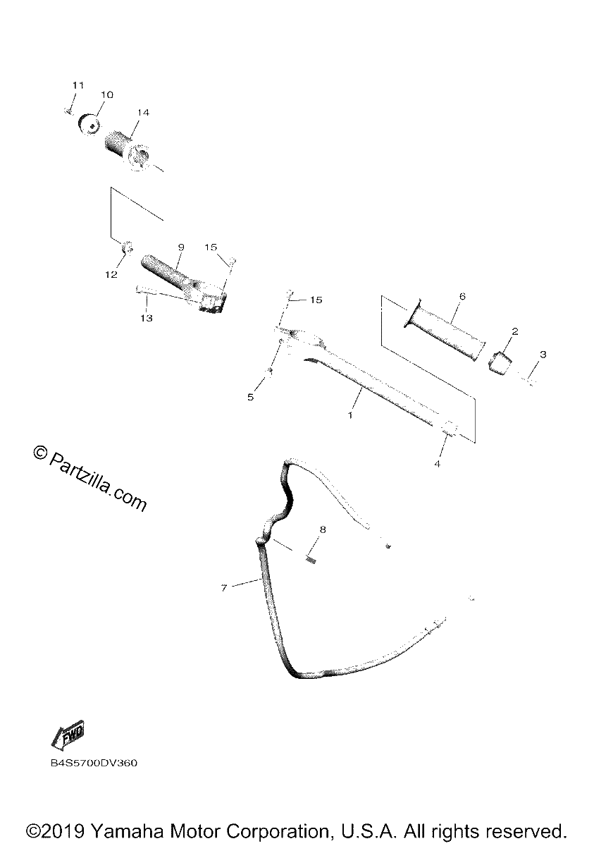 Diagrama de STEERING HANDLE CABLE