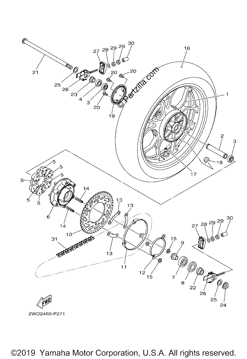 Diagrama de REAR WHEEL