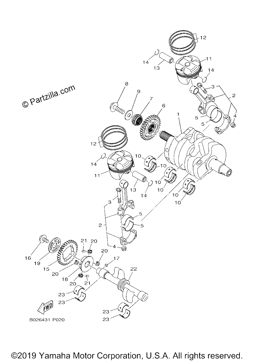 Diagrama de CRANKSHAFT PISTON