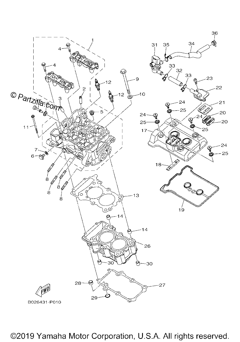 Diagrama de CYLINDER HEAD