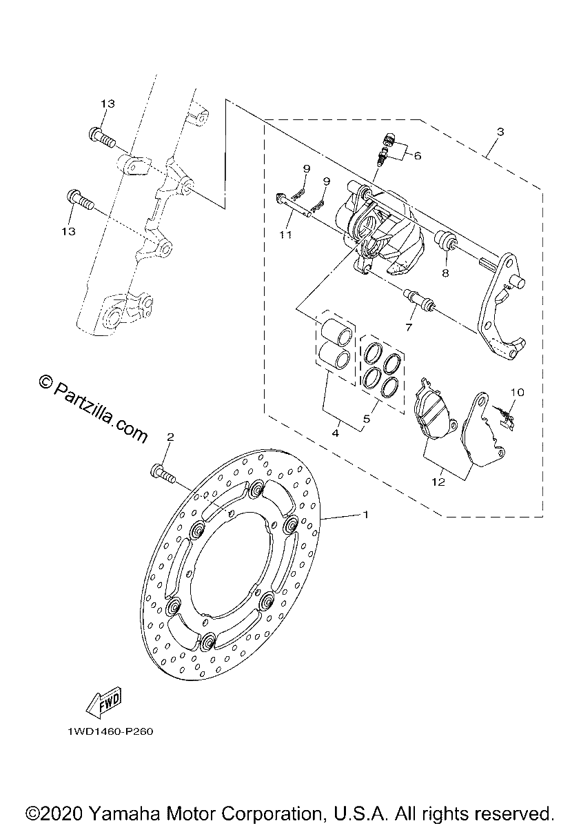 Diagrama de FRONT BRAKE CALIPER