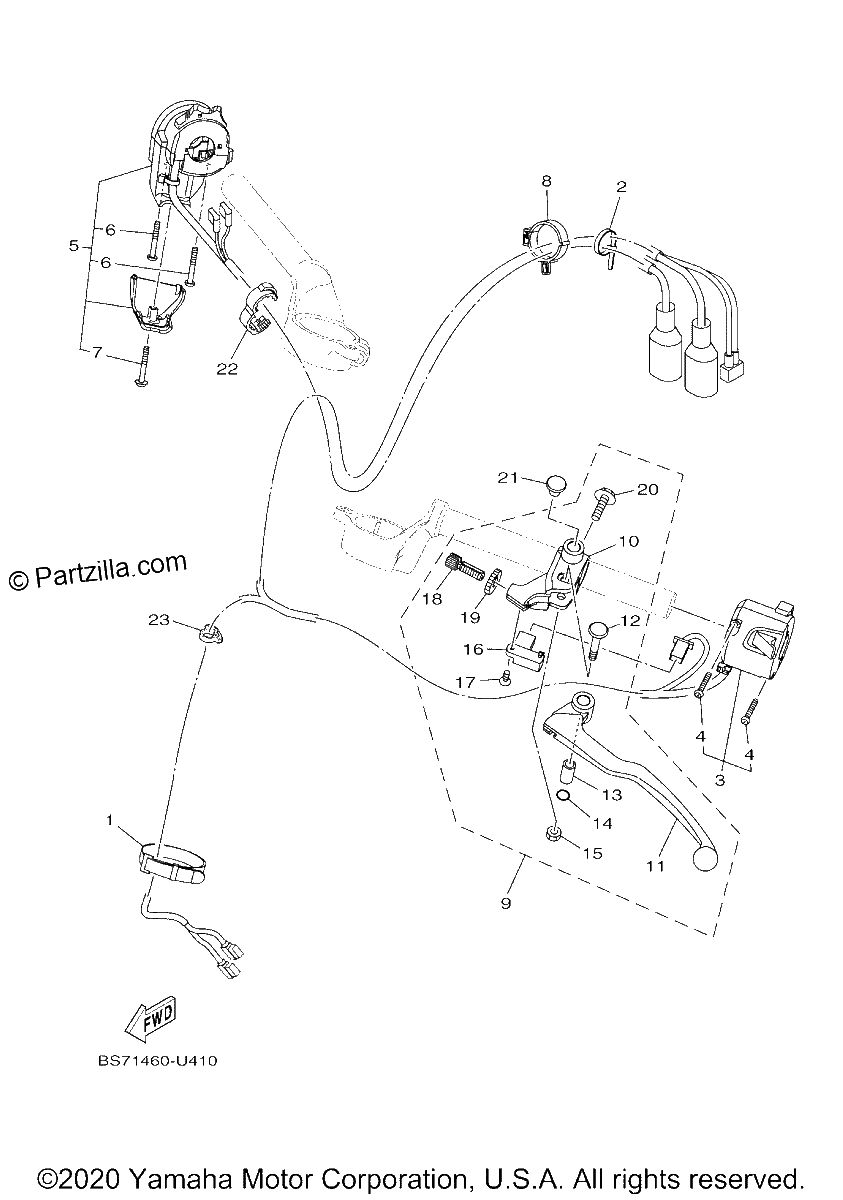 Diagrama de HANDLE SWITCH LEVER