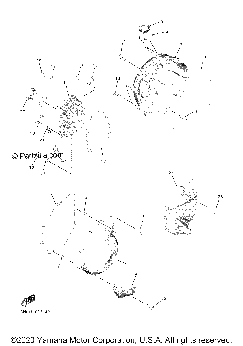 Diagrama de CRANKCASE COVER 1