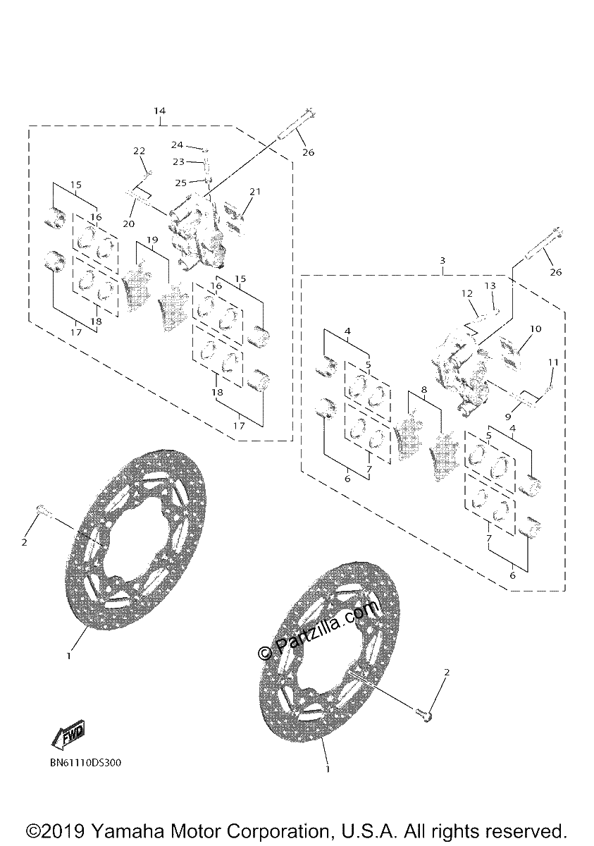 Diagrama de FRONT BRAKE CALIPER