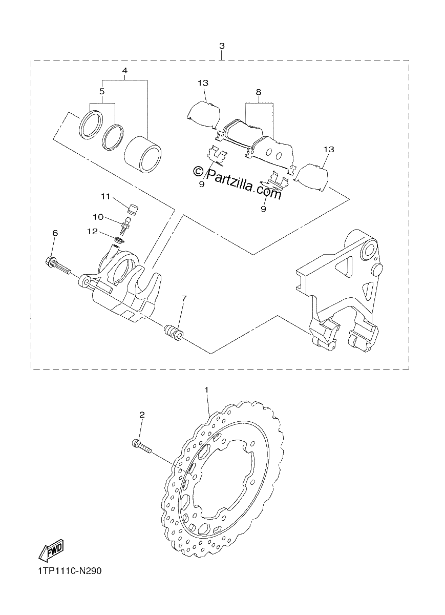 Diagrama de REAR BRAKE CALIPER