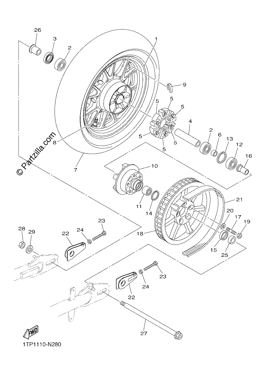 Diagrama de REAR WHEEL