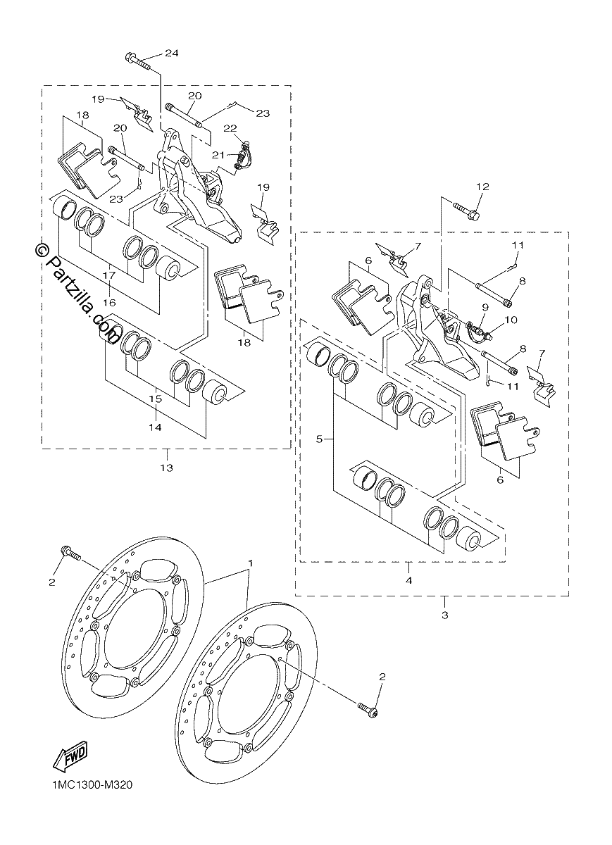 Diagrama de FRONT BRAKE CALIPER