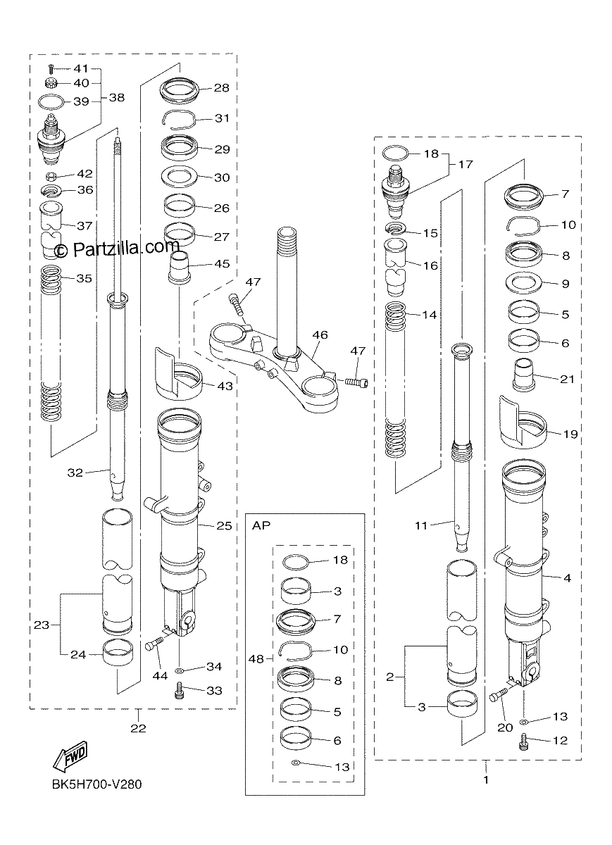 Diagrama de FRONT FORK