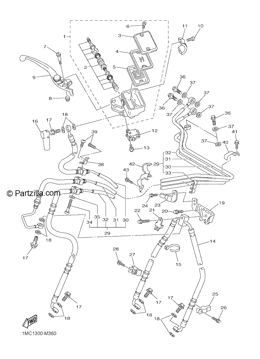 Diagrama de FRONT MASTER CYLINDER