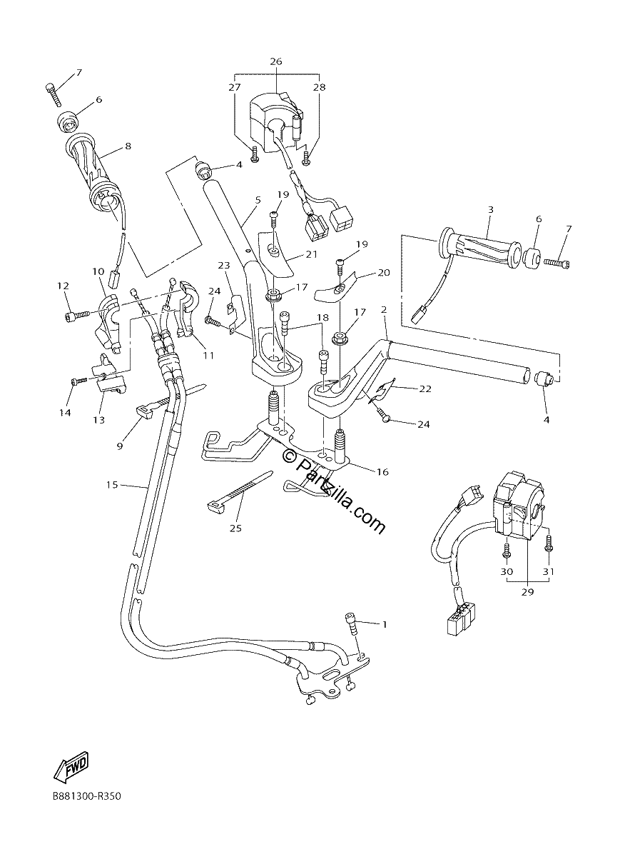 Diagrama de STEERING HANDLE CABLE