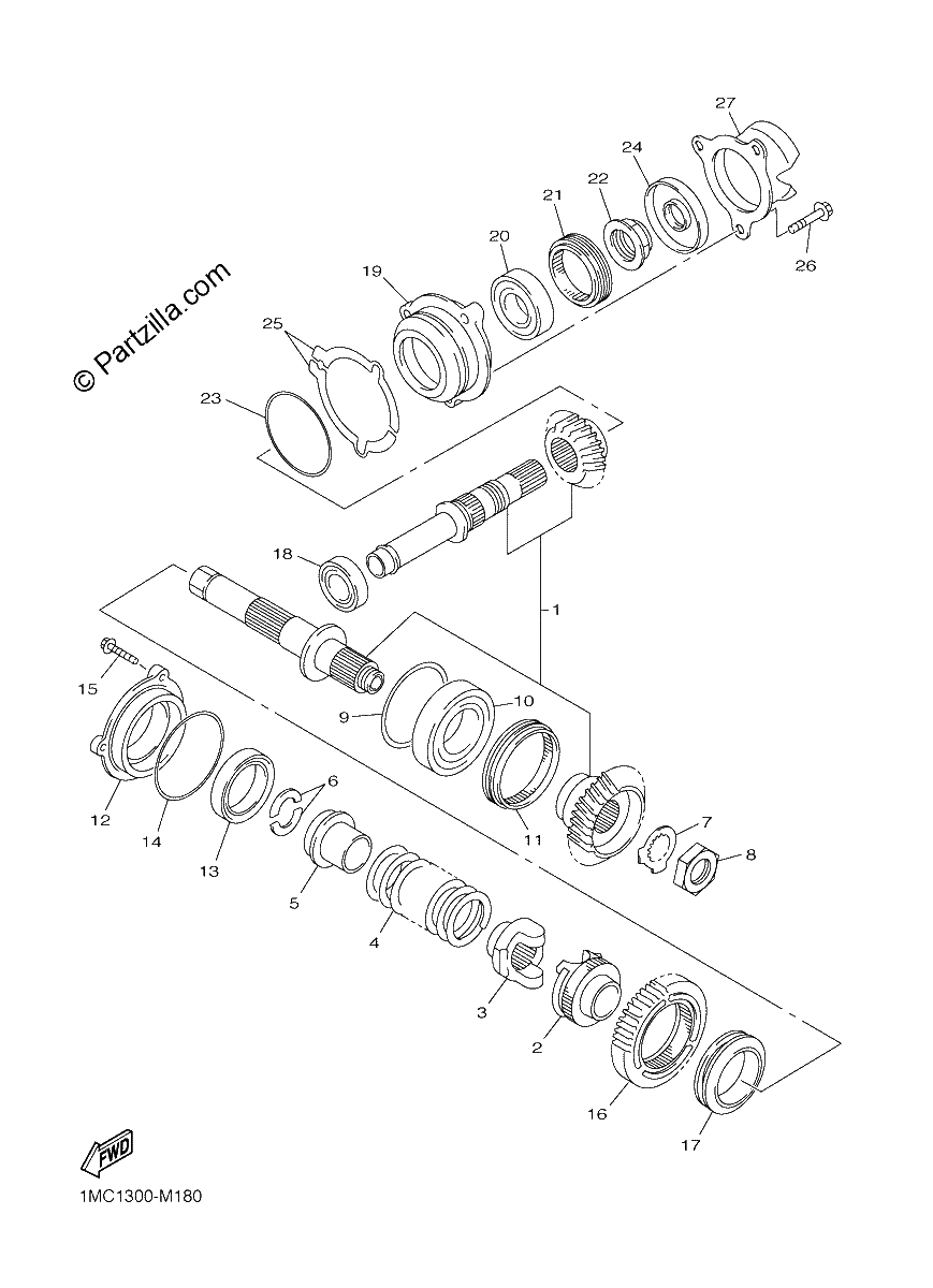 Diagrama de MIDDLE DRIVE GEAR