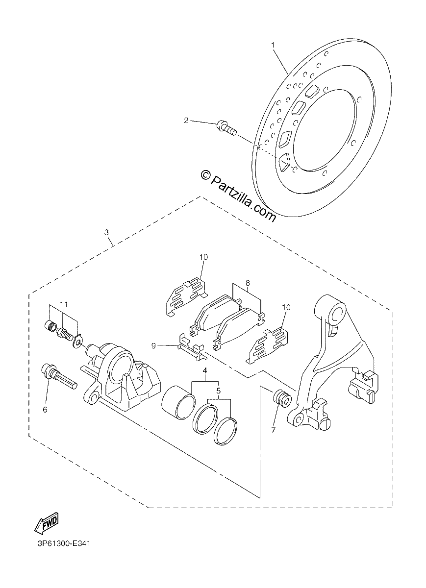 Diagrama de REAR BRAKE CALIPER
