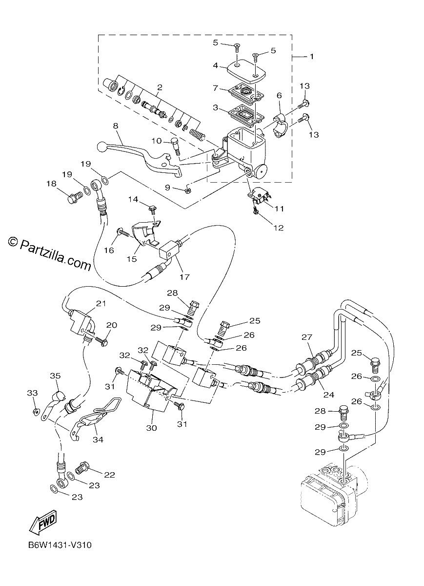 Diagrama de FRONT MASTER CYLINDER