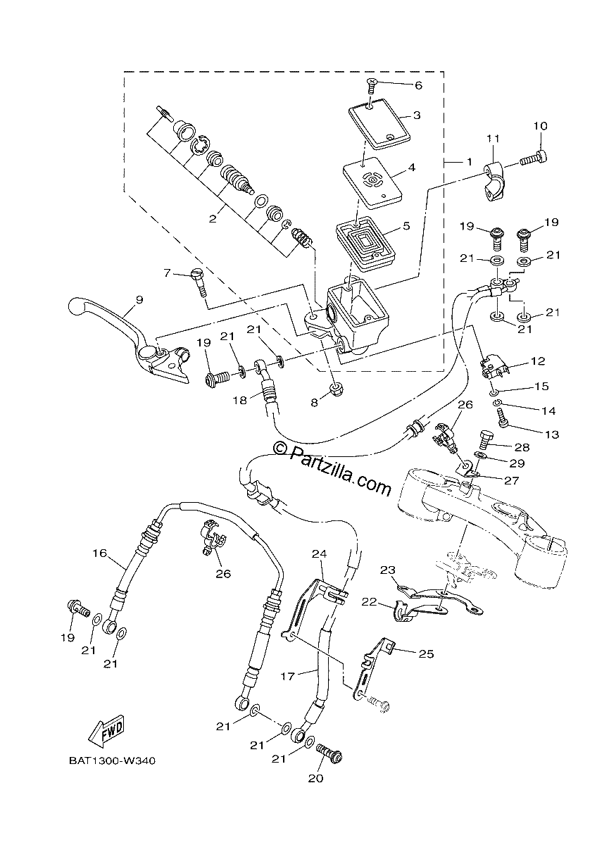 Diagrama de FRONT MASTER CYLINDER