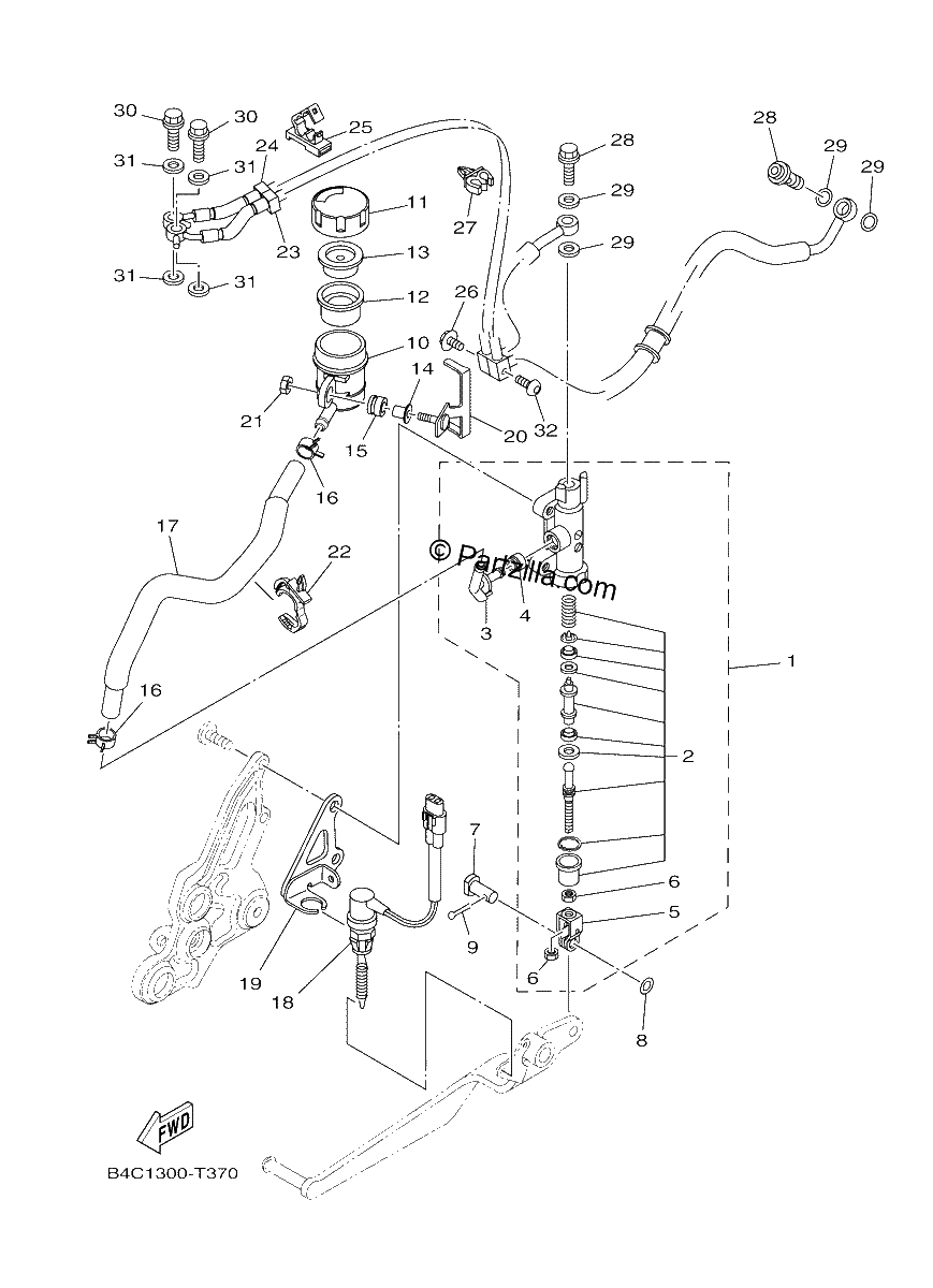 Diagrama de REAR MASTER CYLINDER