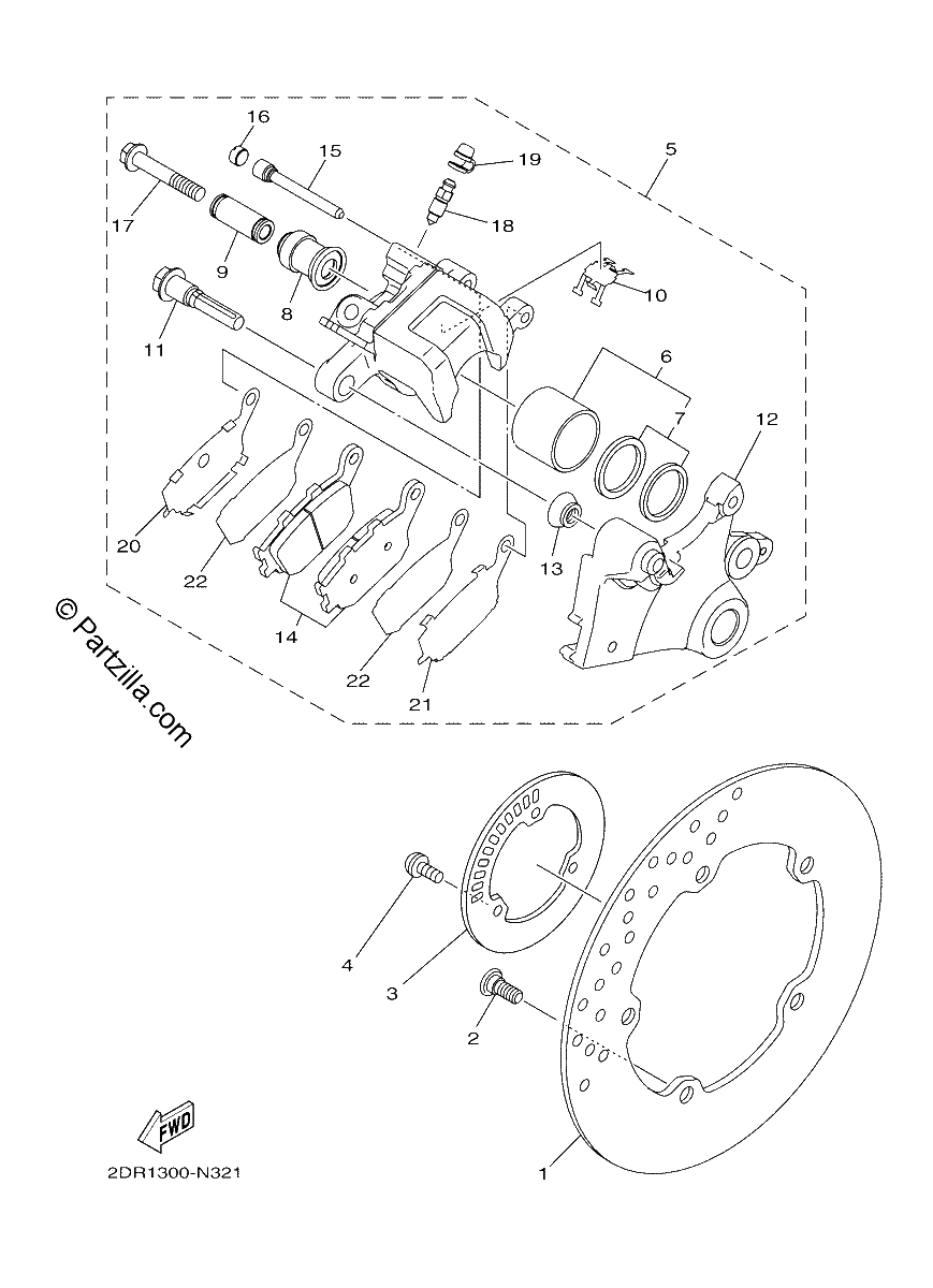 Diagrama de REAR BRAKE CALIPER