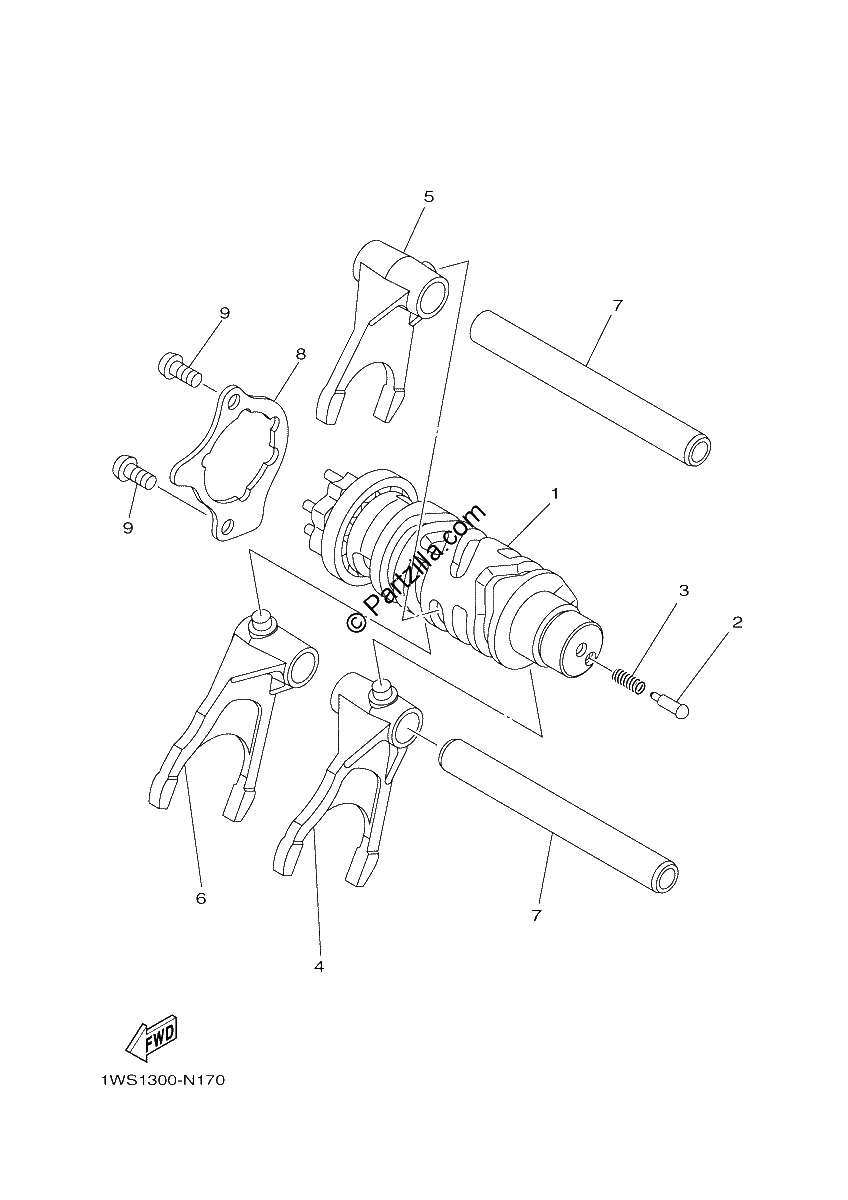 Diagrama de SHIFT CAM FORK