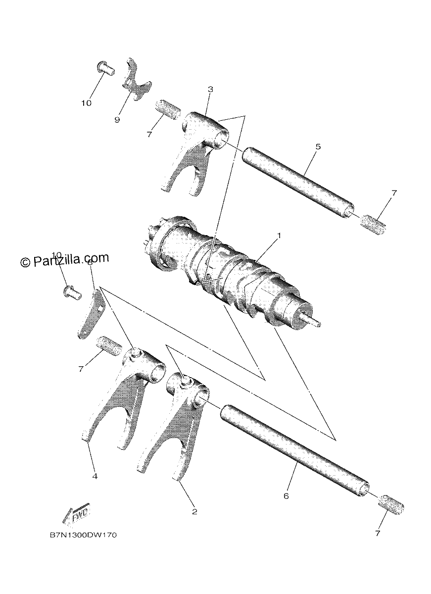 Diagrama de SHIFT CAM FORK