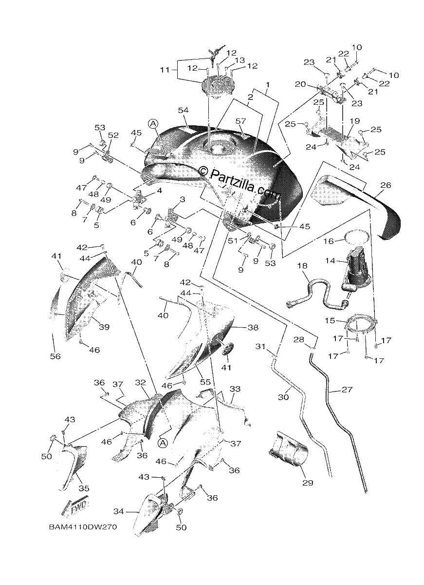 Diagrama de FUEL TANK 1 FOR U49