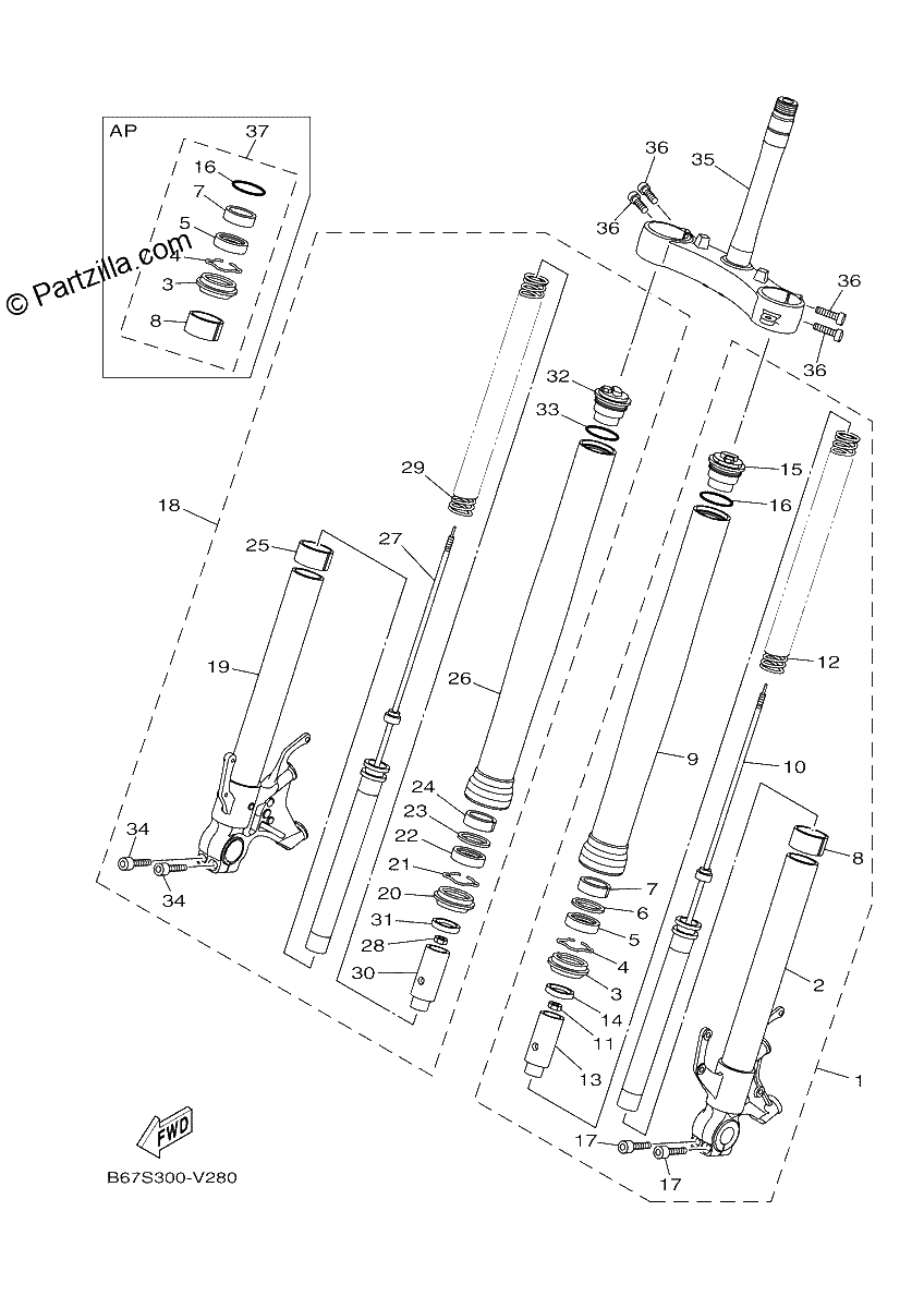 Diagrama de FRONT FORK