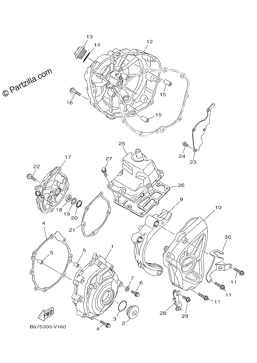 Diagrama de CRANKCASE COVER 1