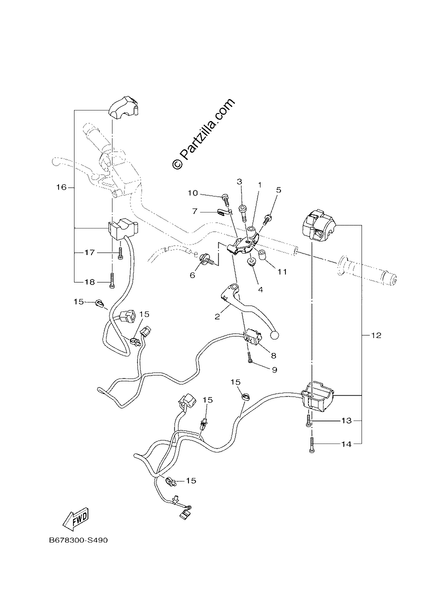 Diagrama de HANDLE SWITCH LEVER