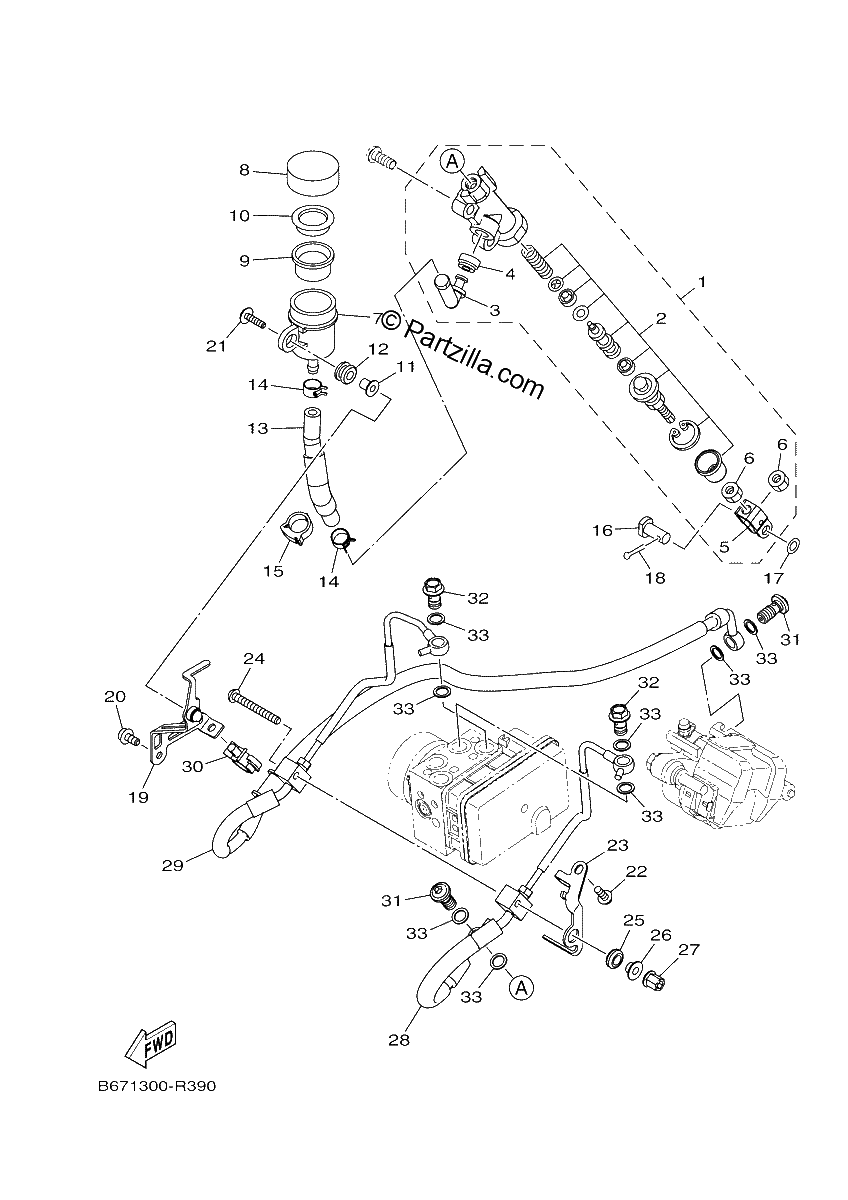Diagrama de REAR MASTER CYLINDER
