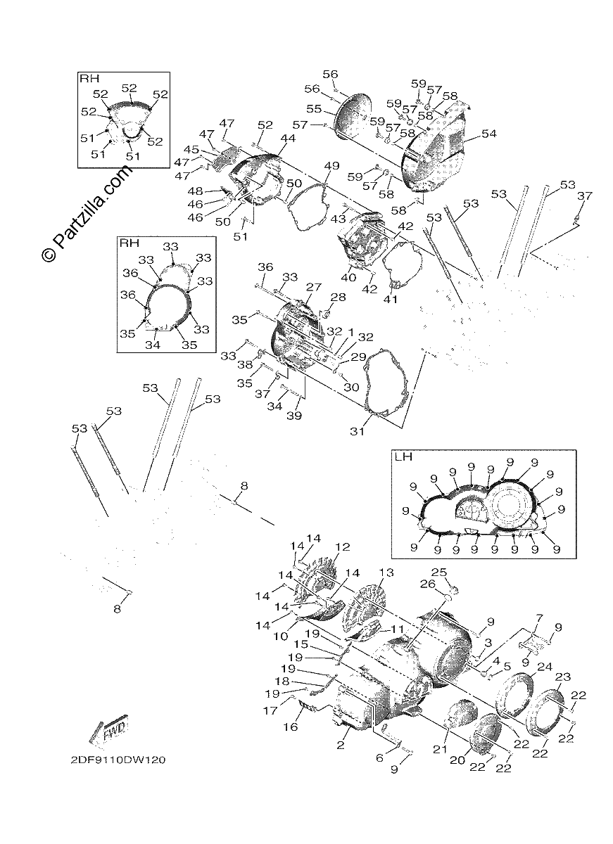 Diagrama de CRANKCASE COVER 1