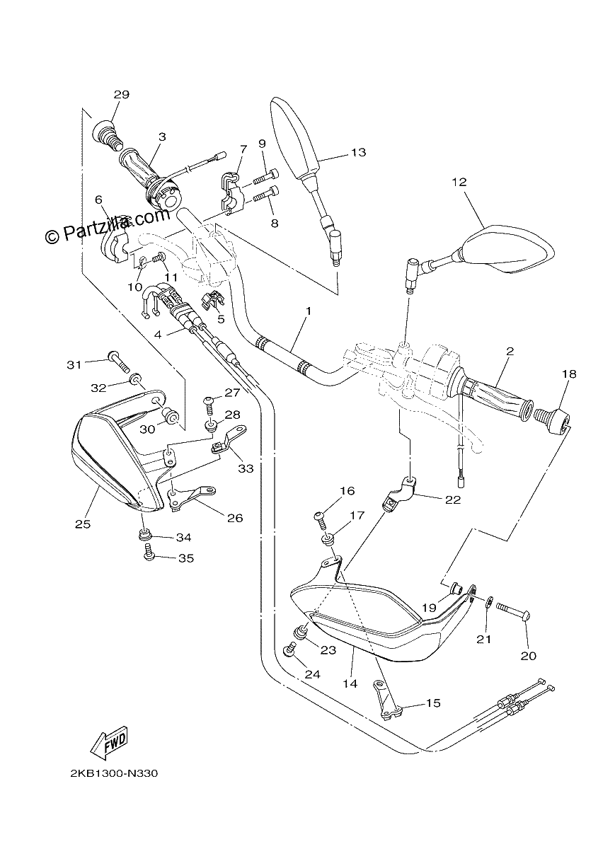 Diagrama de STEERING HANDLE CABLE