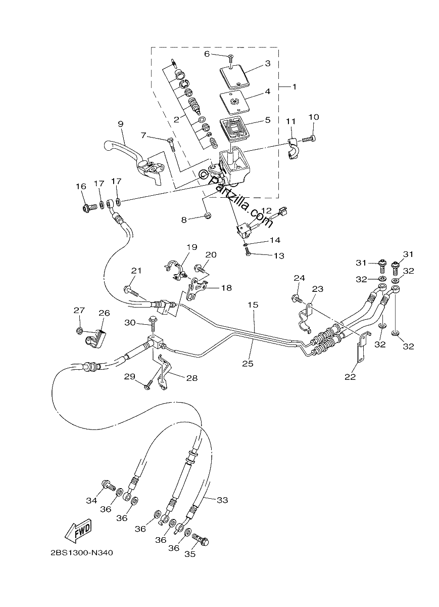 Diagrama de FRONT MASTER CYLINDER