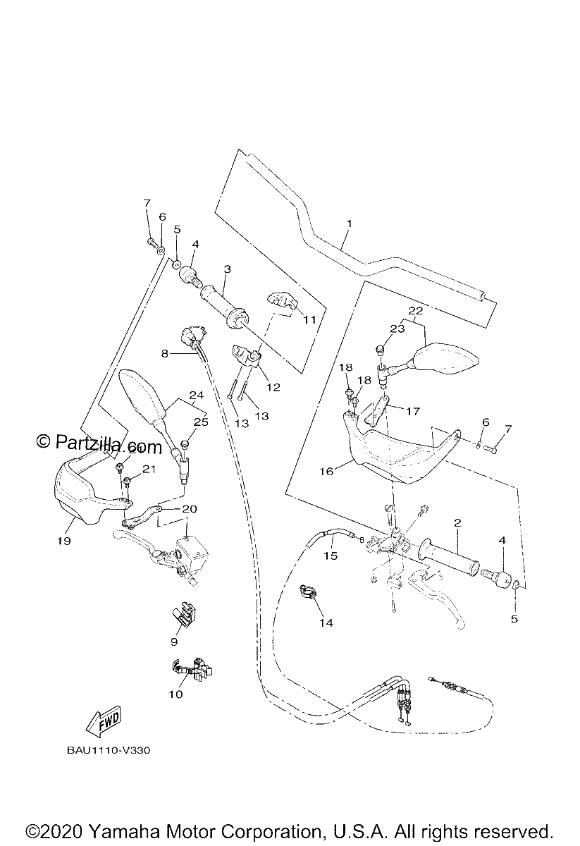 Diagrama de STEERING HANDLE CABLE