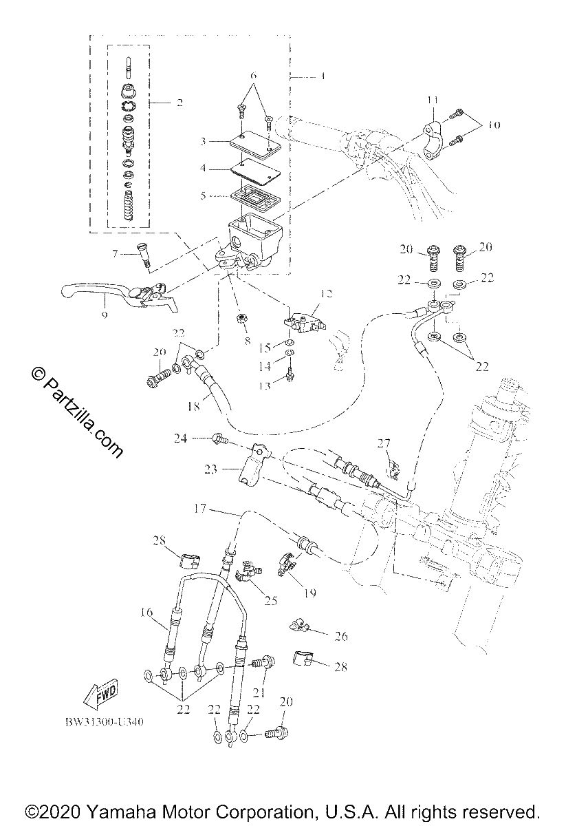 Diagrama de FRONT MASTER CYLINDER