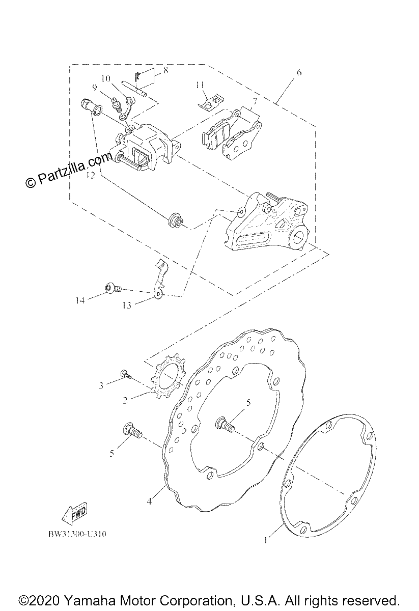 Diagrama de REAR BRAKE CALIPER