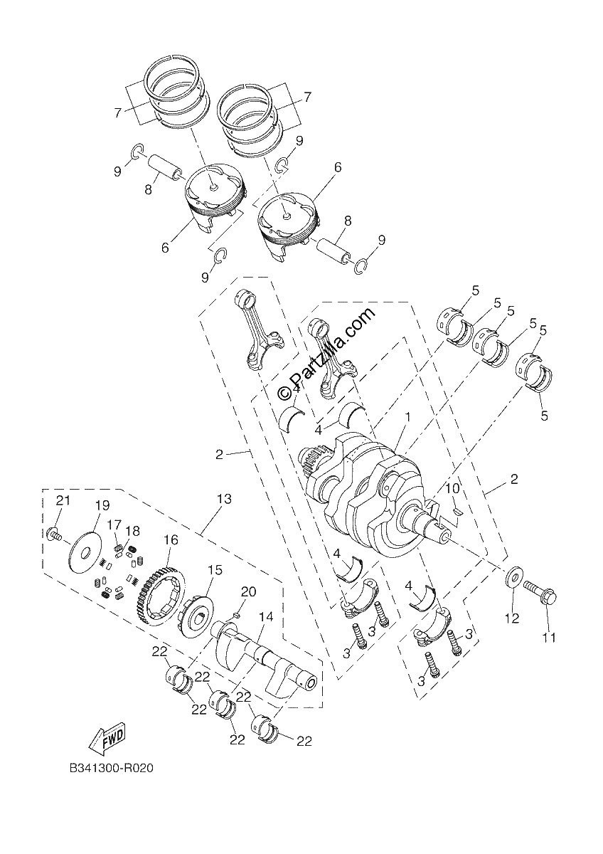 Diagrama de CRANKSHAFT PISTON