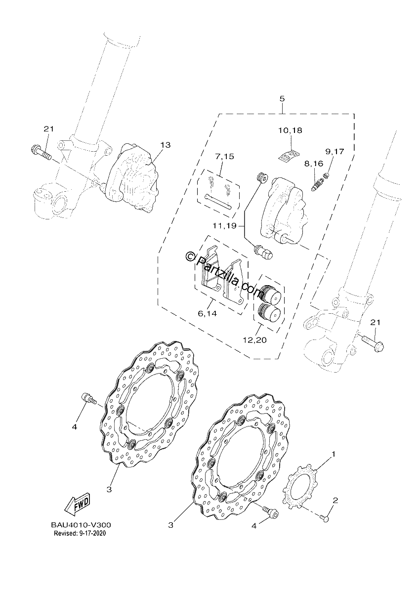 Diagrama de FRONT BRAKE CALIPER