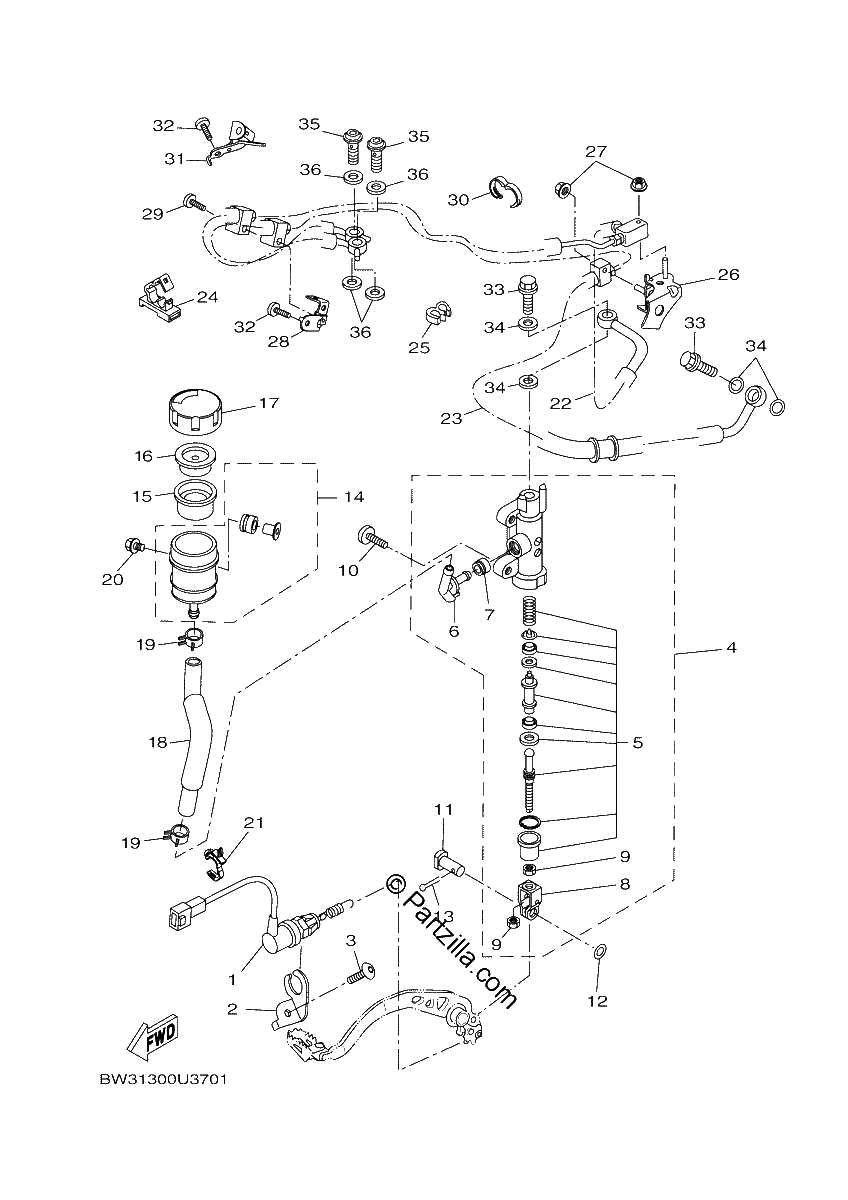 Diagrama de REAR MASTER CYLINDER