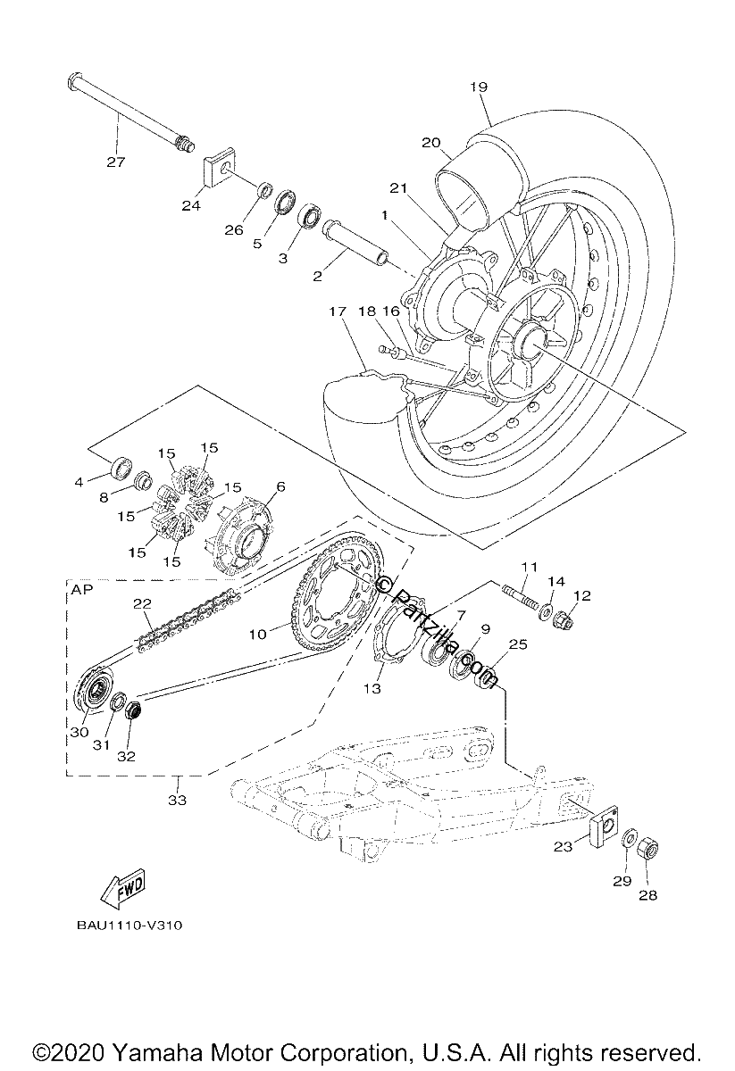 Diagrama de REAR WHEEL