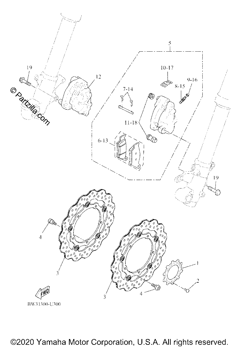 Diagrama de FRONT BRAKE CALIPER