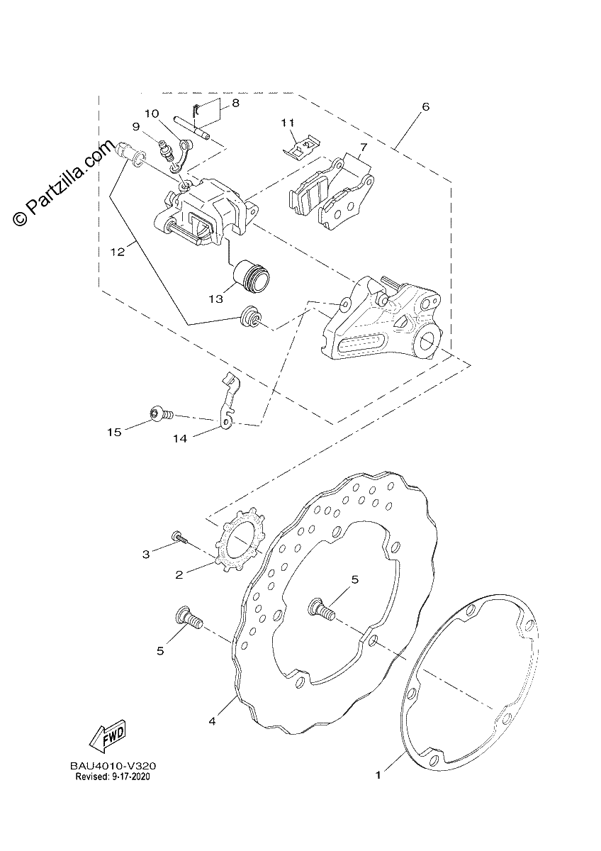 Diagrama de REAR BRAKE CALIPER