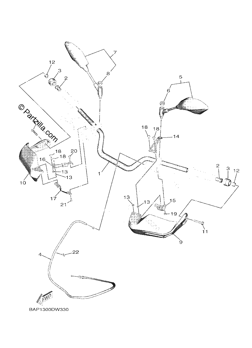 Diagrama de STEERING HANDLE CABLE