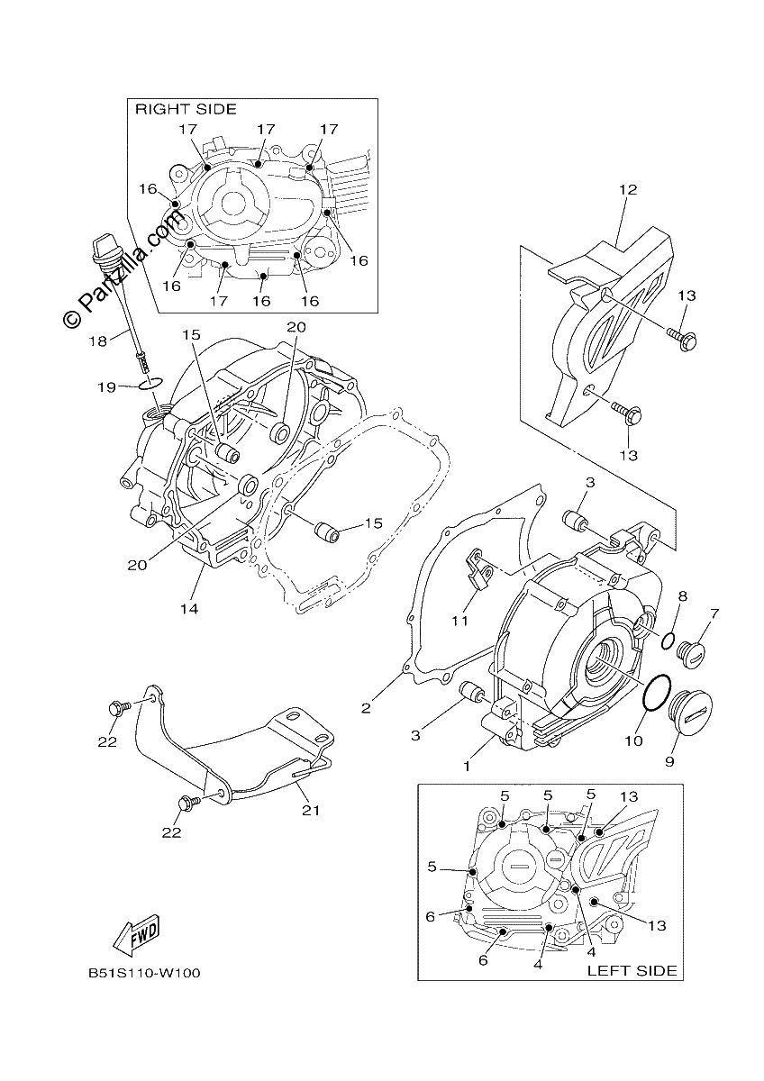 Diagrama de CRANKCASE COVER 1