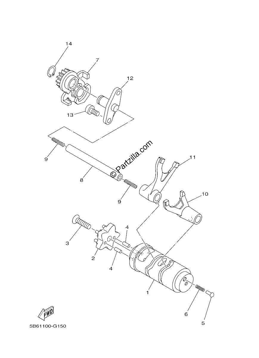 Diagrama de SHIFT CAM FORK