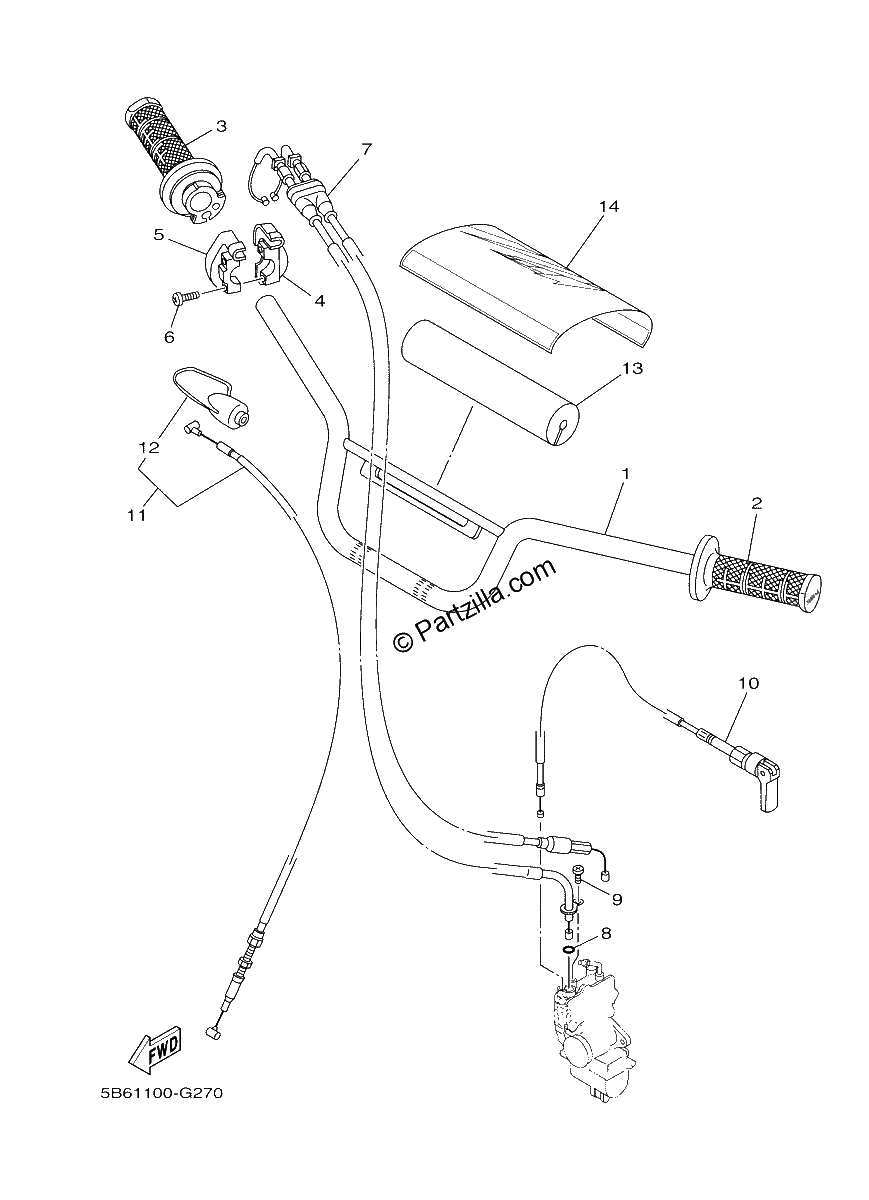 Diagrama de STEERING HANDLE CABLE