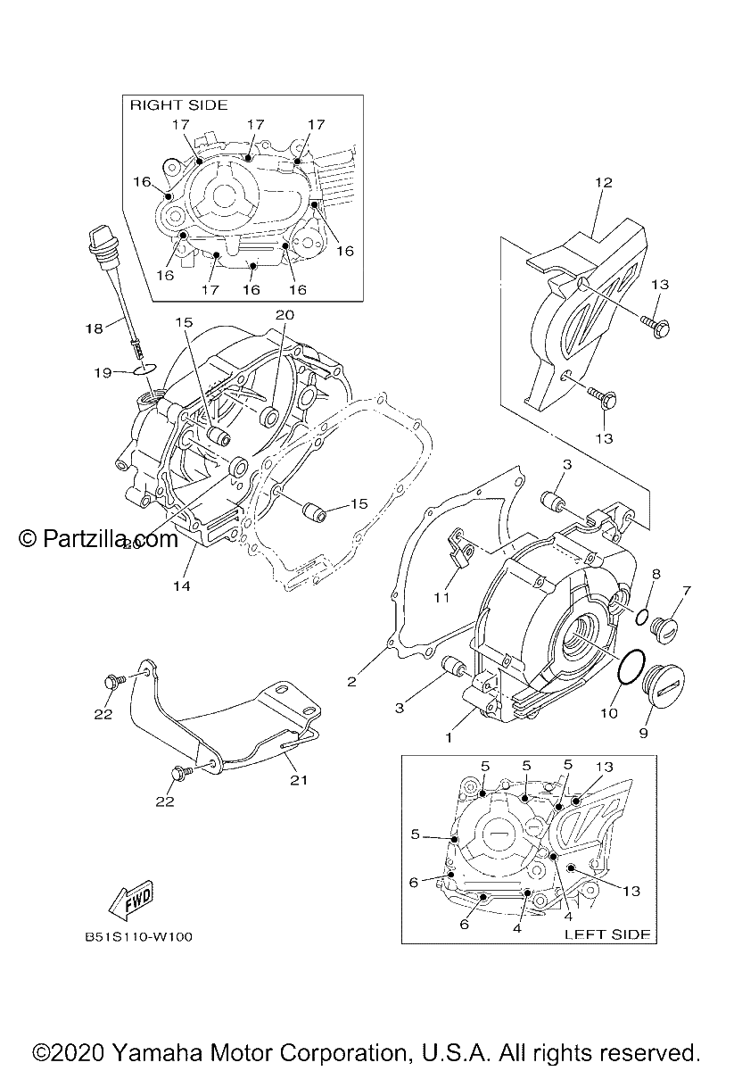 Diagrama de CRANKCASE COVER 1