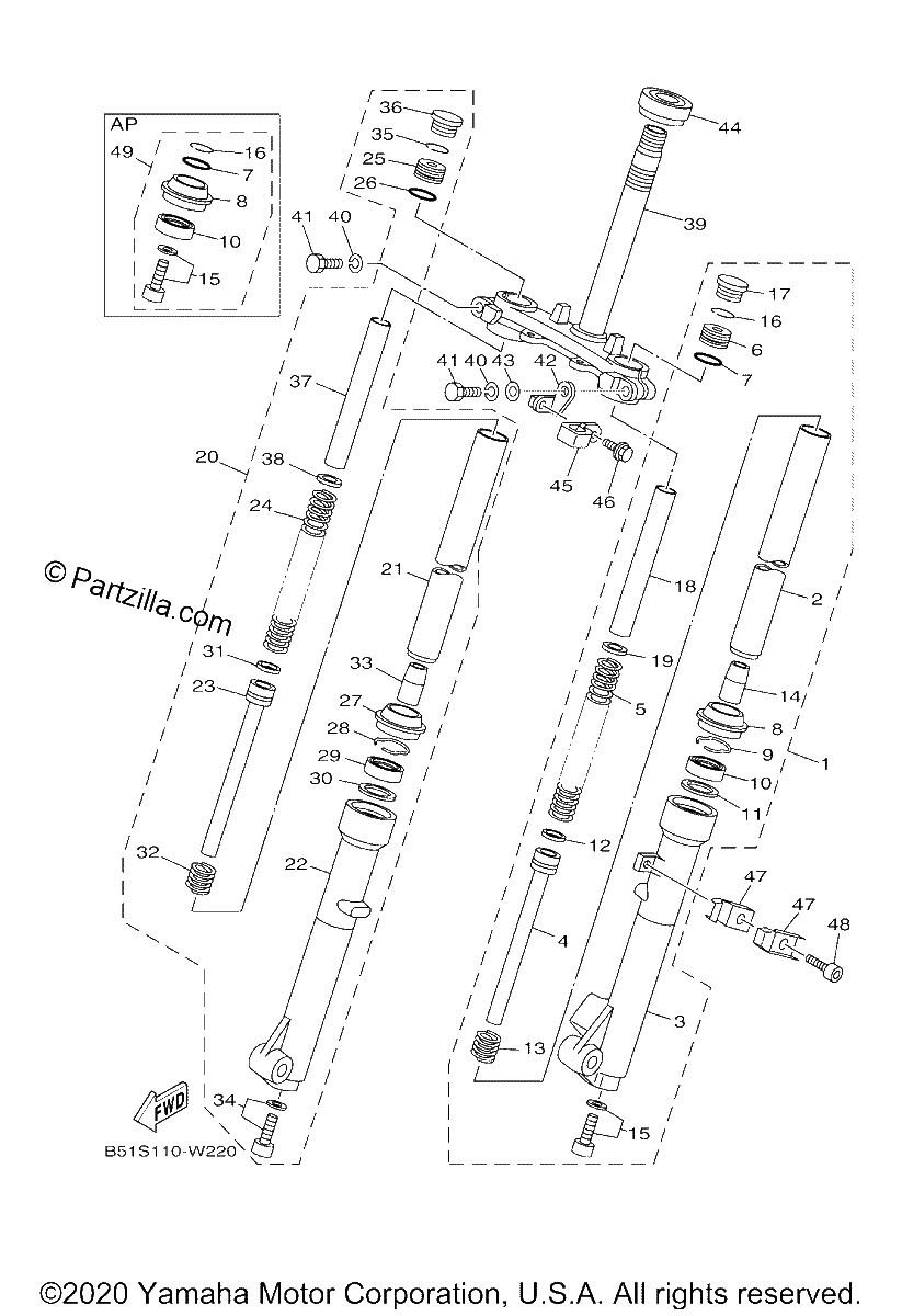 Diagrama de FRONT FORK