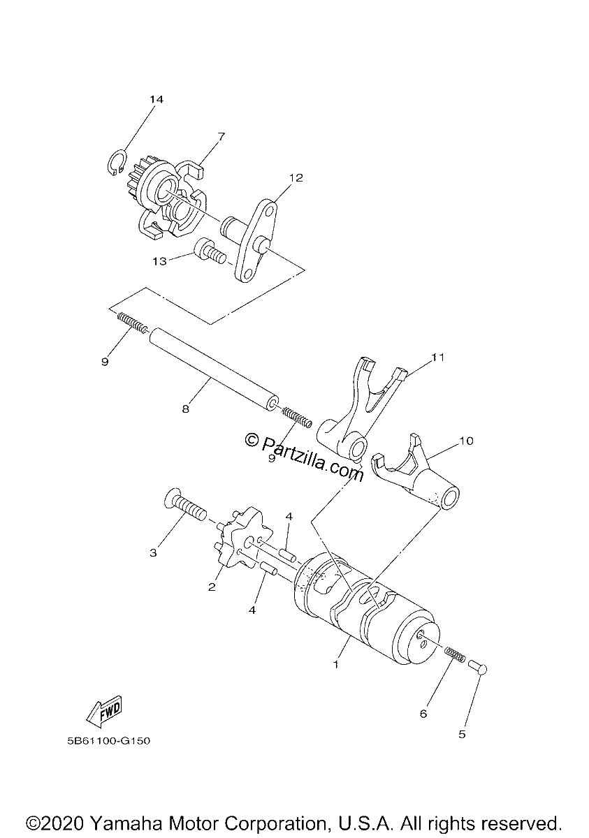 Diagrama de SHIFT CAM FORK